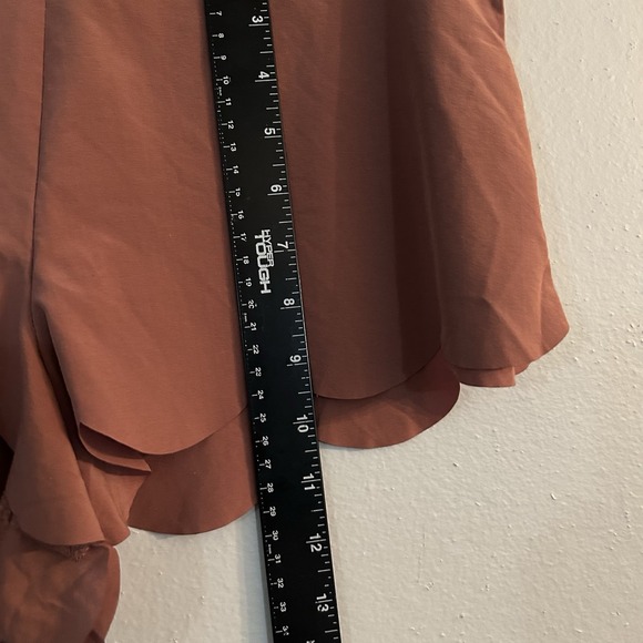 Free People Women's High Waisted Scallop hem Flowy Shorts Brown XL Sleepwear - Picture 4 of 9